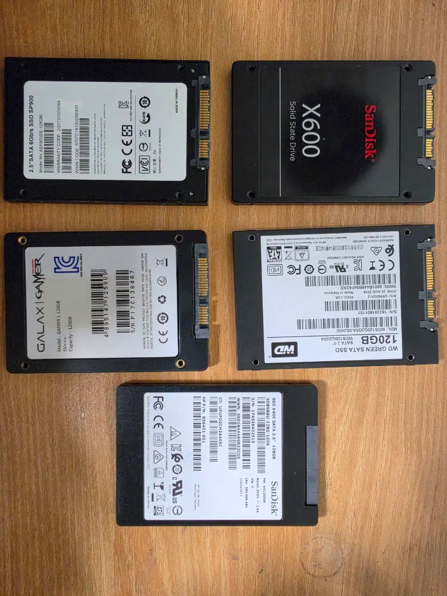 ssd 120~128 판매합니다(5개일괄)