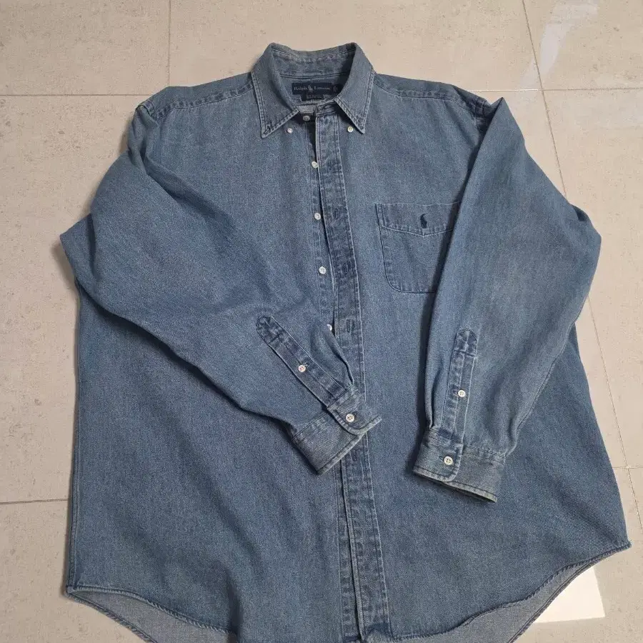 90s 폴로 랄프로렌 빅셔츠 데님 L