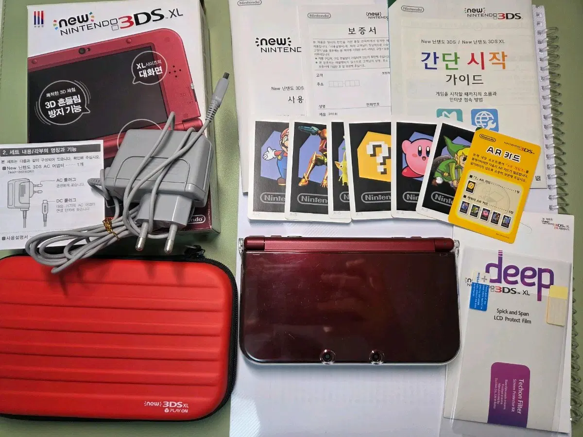 뉴 닌텐도 3ds XL 풀박스 풀구성품 SS 및 케이스 여분필름 포함