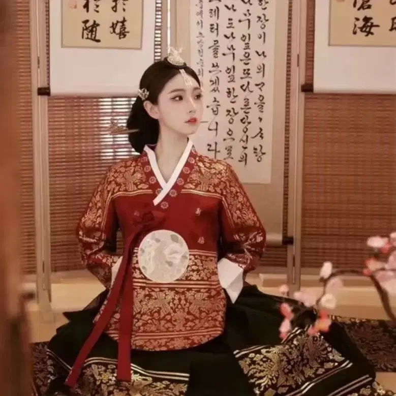 혼주한복 궁중 스타일 한복 여성용 상하 세트 어른 신부한복 드레스 커플한복 전통 드레스 사진 촬영용 의상