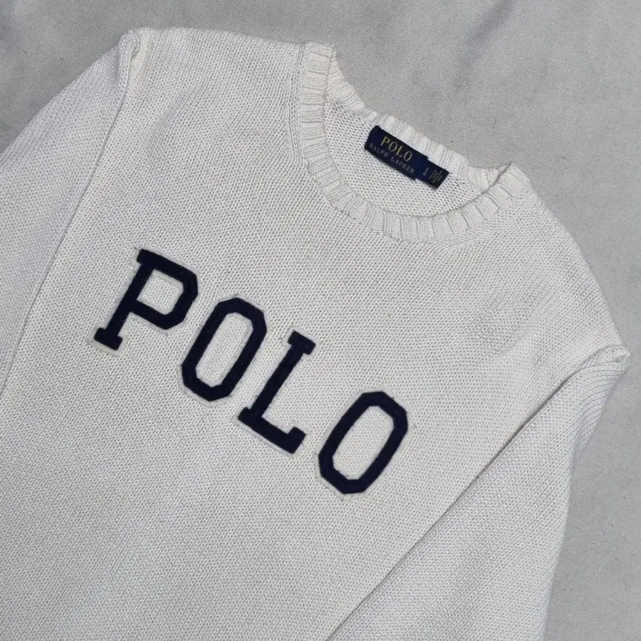 L 폴로랄프로렌 POLO 스펠 로고 코튼 니트