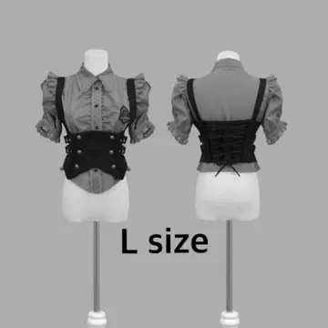 DimMoire 학원 블라우스+베스트 set Gray&Black 디무모아르