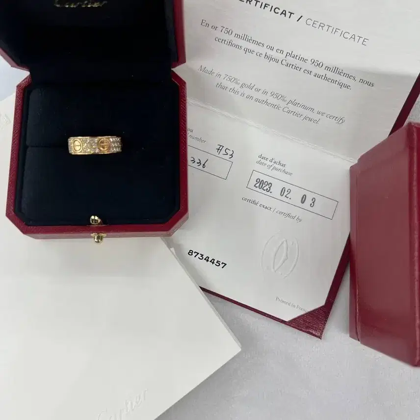 까르띠에 (53호)정품 클래식 러브링 다이아 풀파베 로즈골드 사진 4