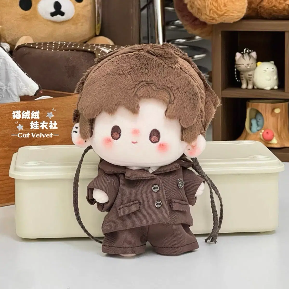 10cm 인형옷 브라운 정장 수트