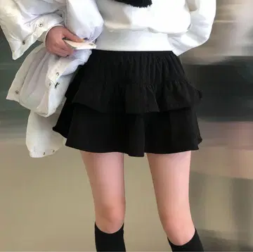한국 미니 스커트 코듀로이 블랙