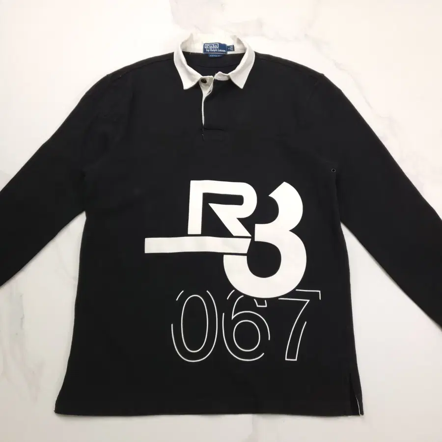 폴로랄프로렌 RL3 그래픽 긴팔 럭비 셔츠 블랙 100-105