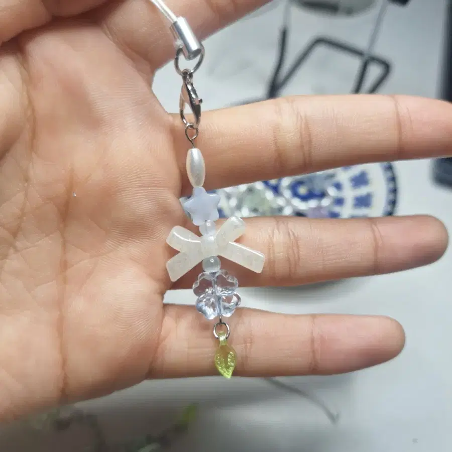 러키블루빔 키링