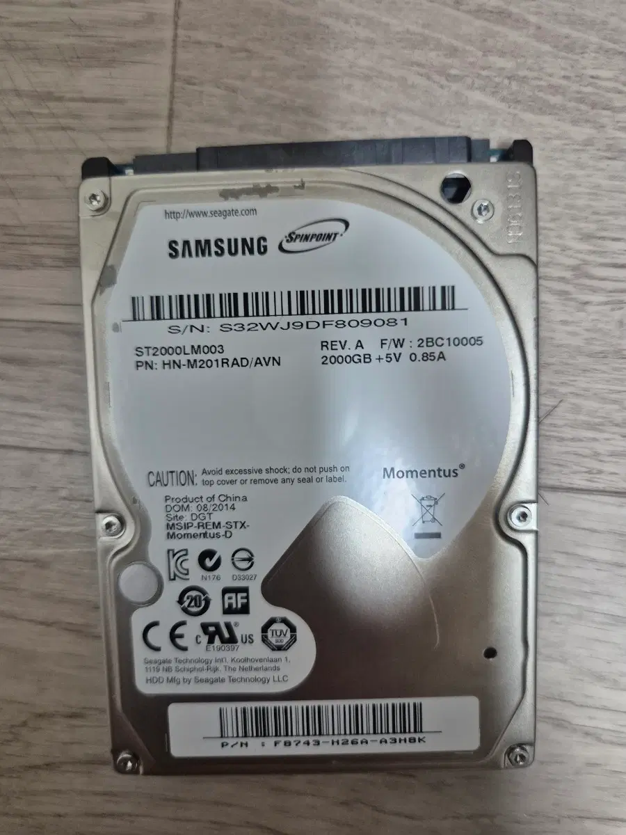 씨게이트 2TB HDD 2.5인치(고장남)