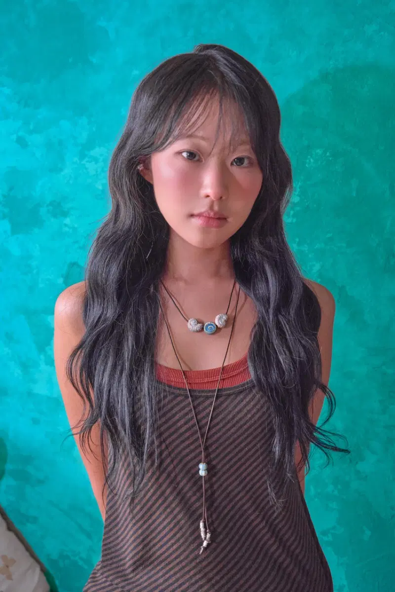요이지레코드 x 예나 콘치 목걸이 블루 yoizy record conch