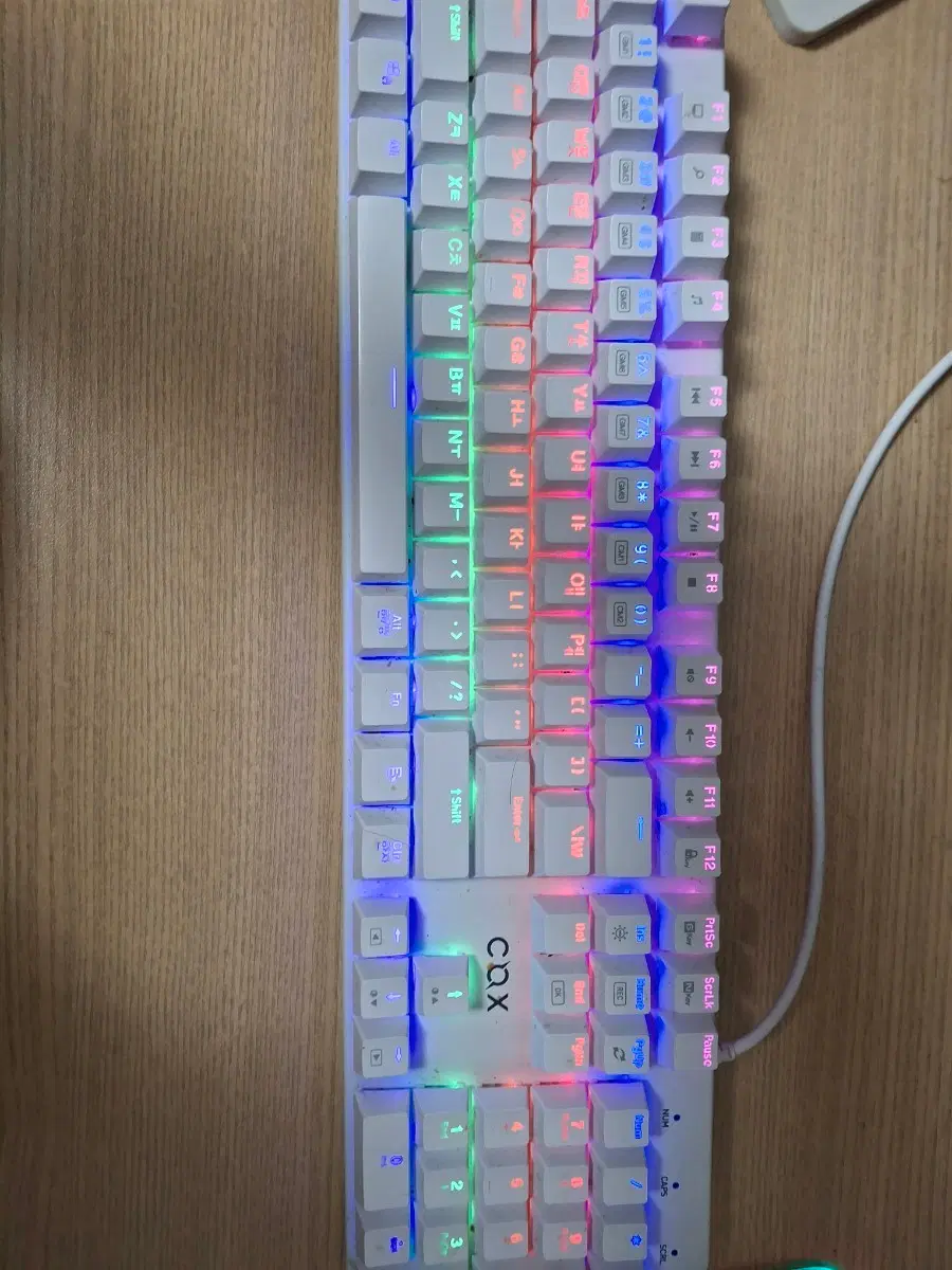 COX 청축 기계식 키보드 화이트 RGB