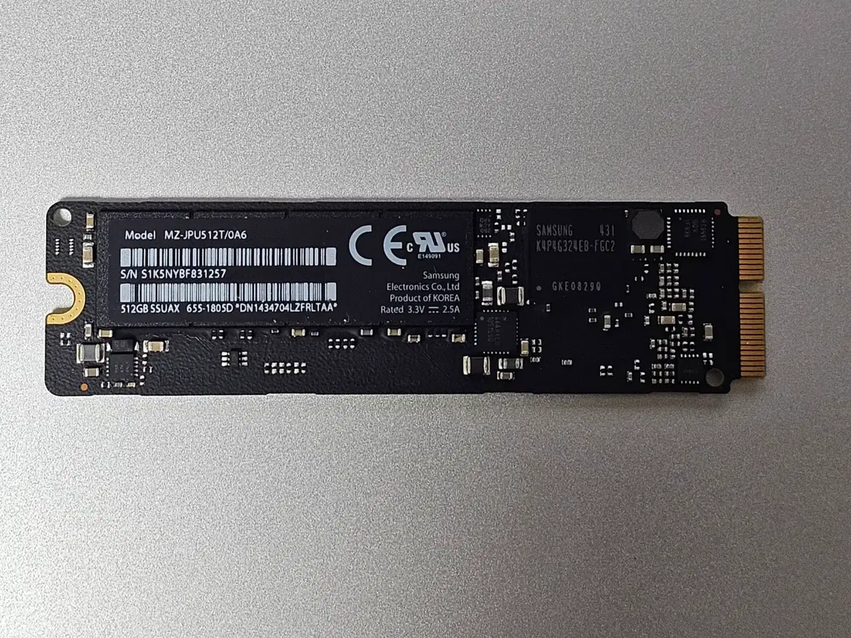 맥북프로 삼성 SSD 512GB 정품 팝니다