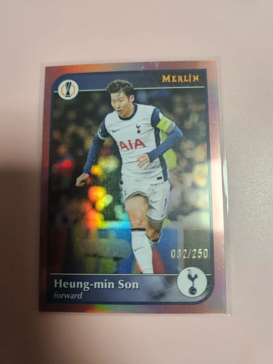 손흥민 250장 한정 2025 탑스 Merlin 로즈골드 리플렉터