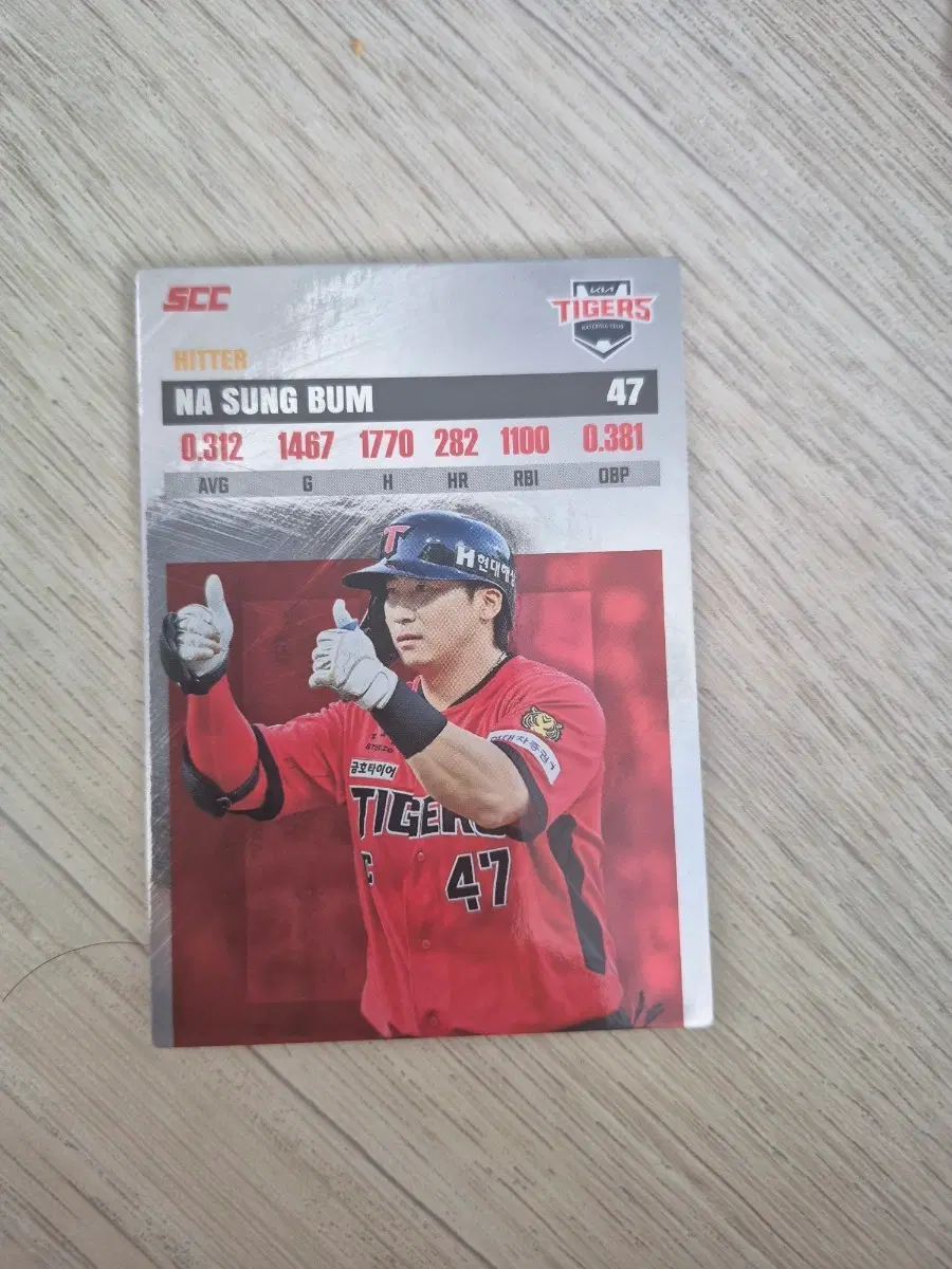 SCC 크보(KBO) 카드 기아타이거즈 나성범