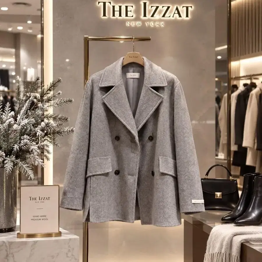 THE IZZAT 울 혼방 헤링본 코트자켓 F / 55~작은 77까지
