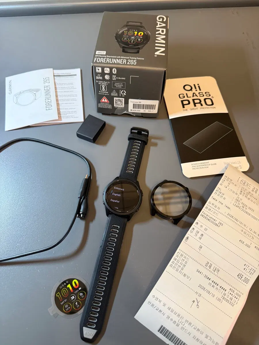 가민 포러너 265 블랙 9월 구매 풀박스 garmin