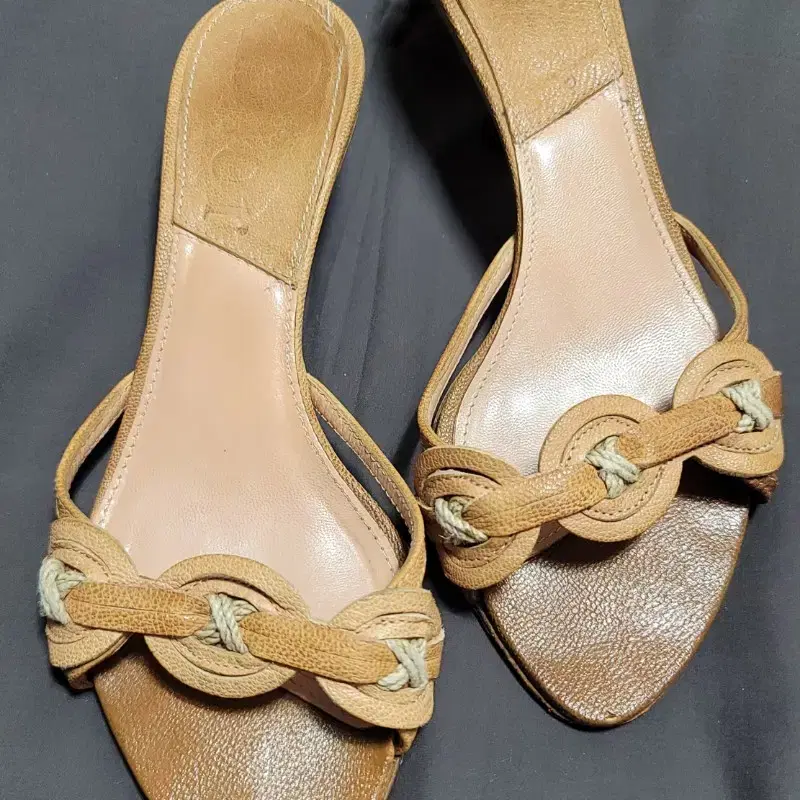 Dior 갈리아노 레더 뮬 샌들 34.5