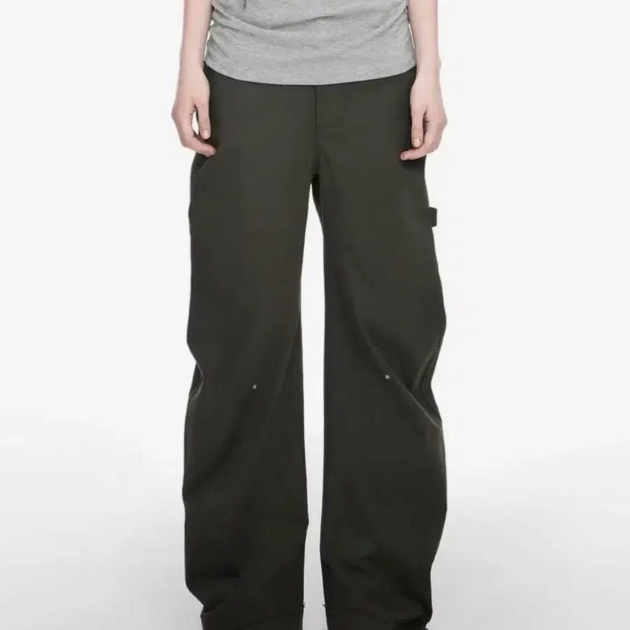 NACHE RAWCUT CURVED PANTS (UNISEX) KHAKI