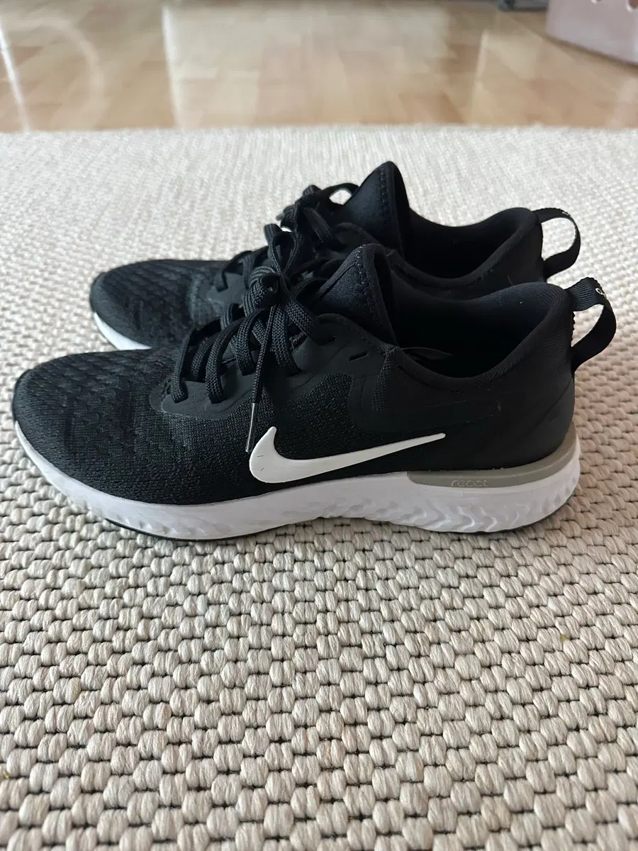 Nike running shoes, black color, size 245 (actual 240)