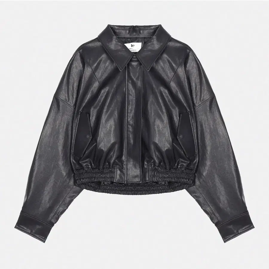 le faux leather zip-up blouson 르 페이크 레더 집업 블루종 블랙