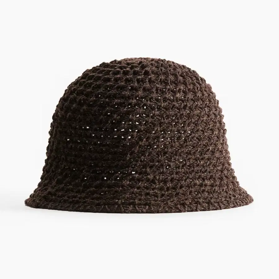 H&M 크로셰 룩 버킷햇 다크브라운