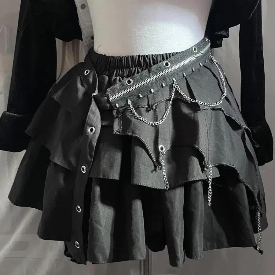 Skirt Acdc rag 고딕 펑크 미니 스커트