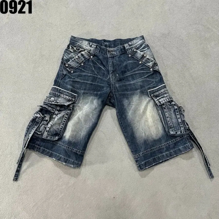 빈티지 카고 청반바지 워싱 L