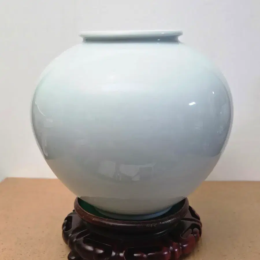 2)성월도예 고)김형록 백자 달 항아리25.5c