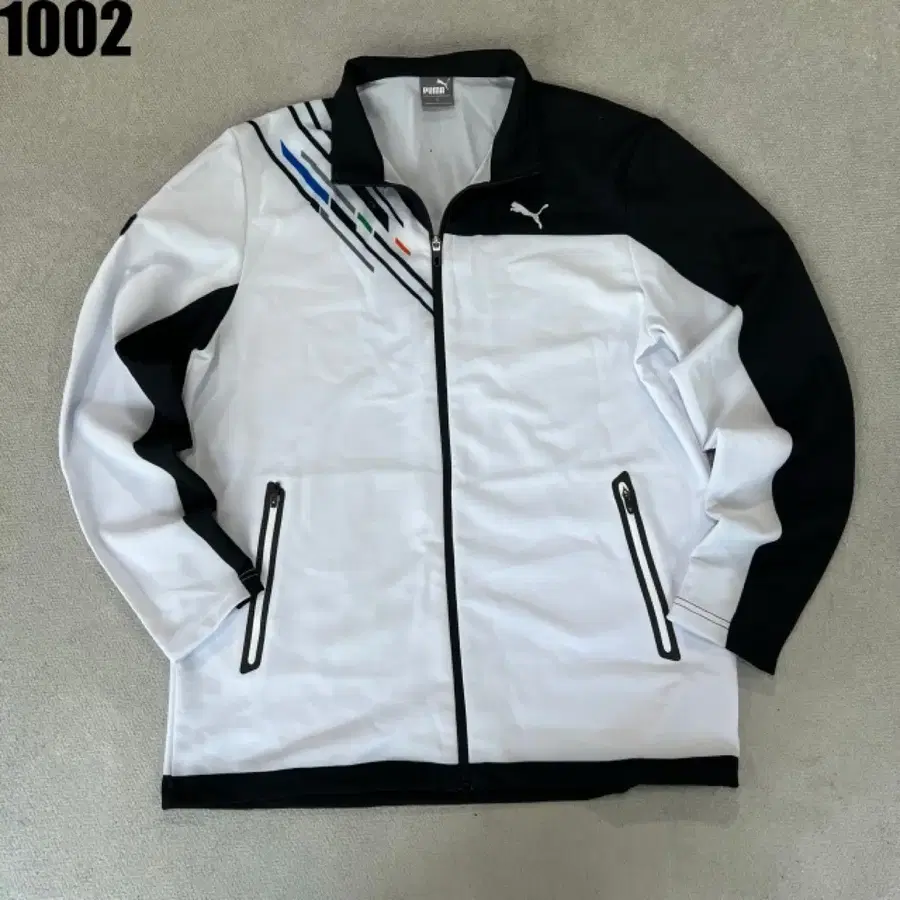 푸마 스포츠 트레이닝 자켓 화이트 블랙 XL