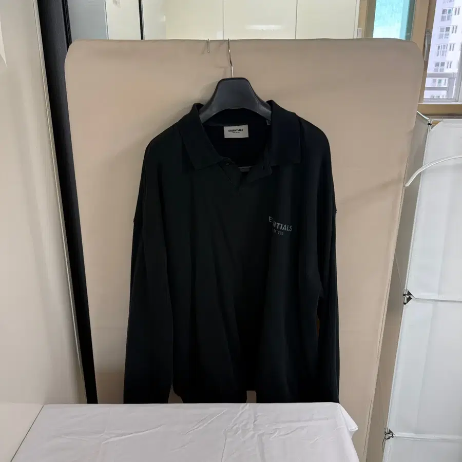 [XL] 피어오브갓 에센셜 롱슬리브 박시 폴로 블랙 - 20FW