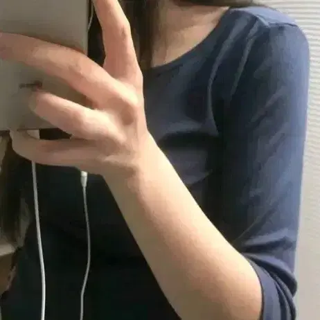 지그재그 오브유 베이직 라운드넥 슬림핏 7부 티셔츠 그레이