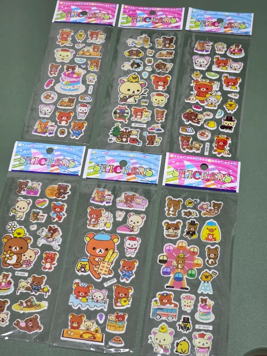 (Vintage Stationery) Rilakkuma Stickers, 6 Types, Bulk Sale