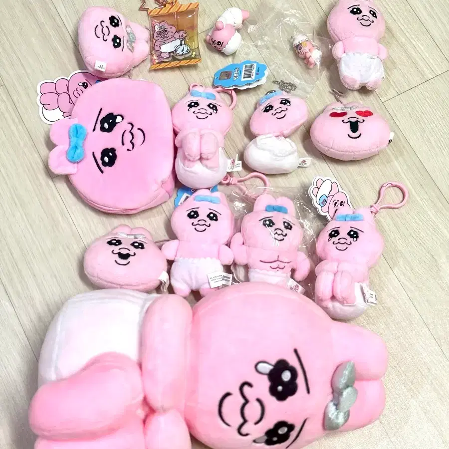 빤쮸쭈토끼 중형인형뽑기키링열쇠가방고리가챠피규어인형 세트(일괄)