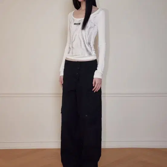 보헤미안서울 버튼 플라이 스트랩 팬츠 M