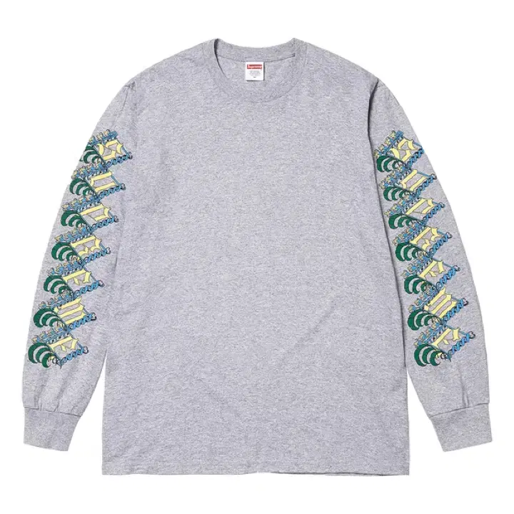 [새상품] 슈프림 (Supreme) 남녀공용 FW24 스트로베리 긴팔 티셔츠 헤더 그레이 L / XL / XXL