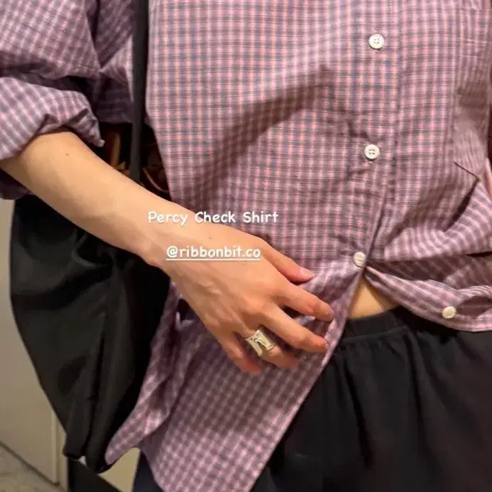 리본빛 percy check shirts