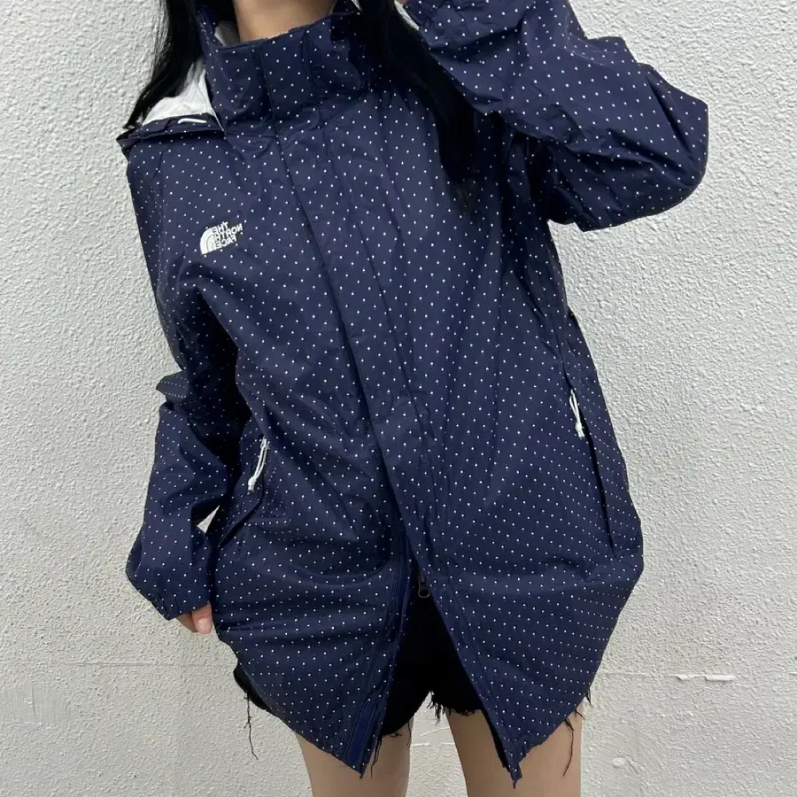 노스페이스 네이비 투웨이 도트 바람막이 XL
