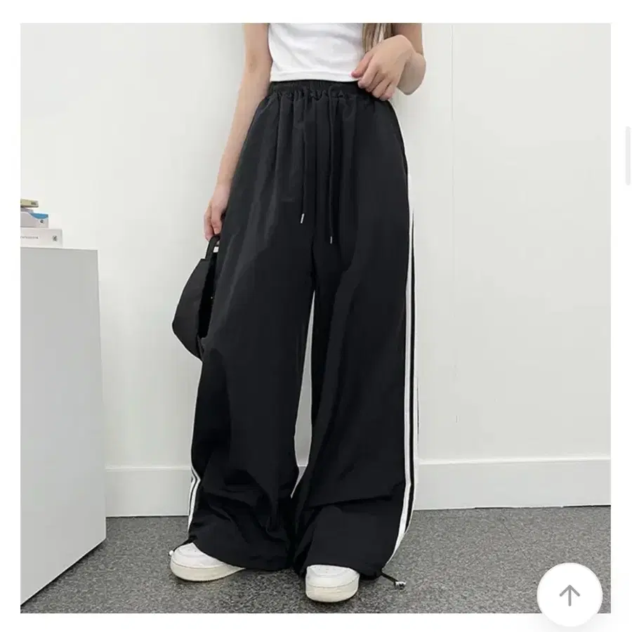 에이블리 삼선 와이드 팬츠