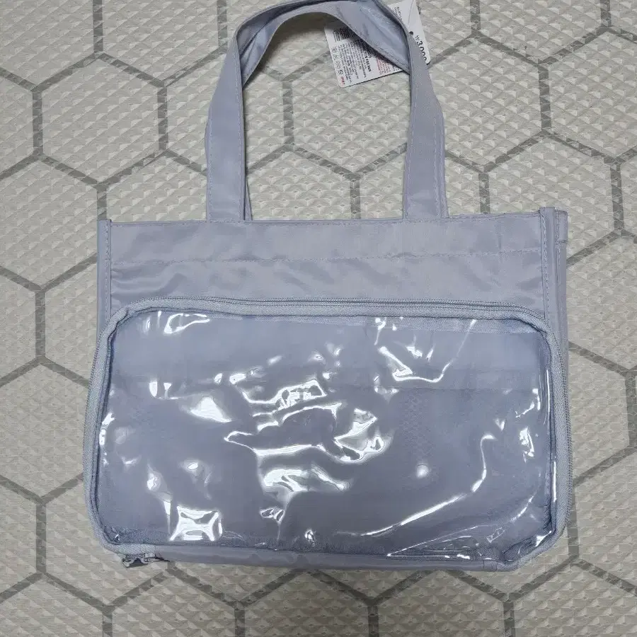 다이소 투명창 토트백(이타백) 블루 새상품(택ㅇ)