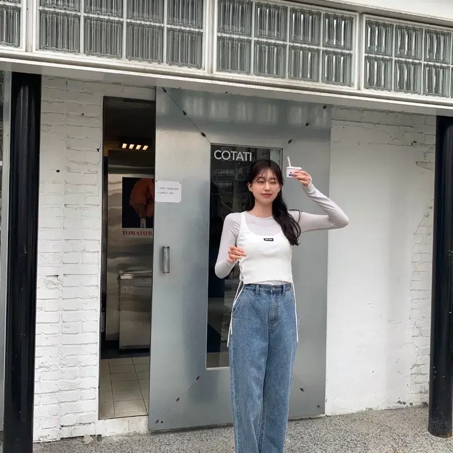 르플레인 베이스데님 중청 M