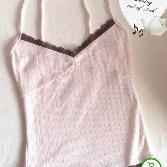 딸기초코 레이스 핑크 민소매 나시