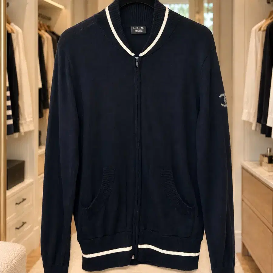 샤넬 울 니트 가디건 집업