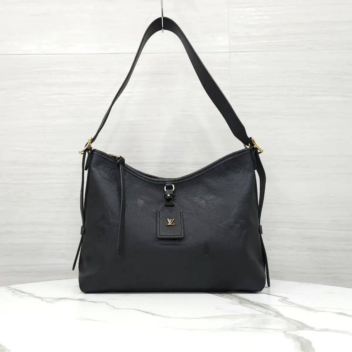 Louis Vuitton Carryall Zip PM Monogram Empreinte Black Shoulder Bag M46288