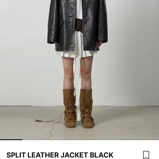 쓰리투에잇 스플릿 레더 자켓 블랙