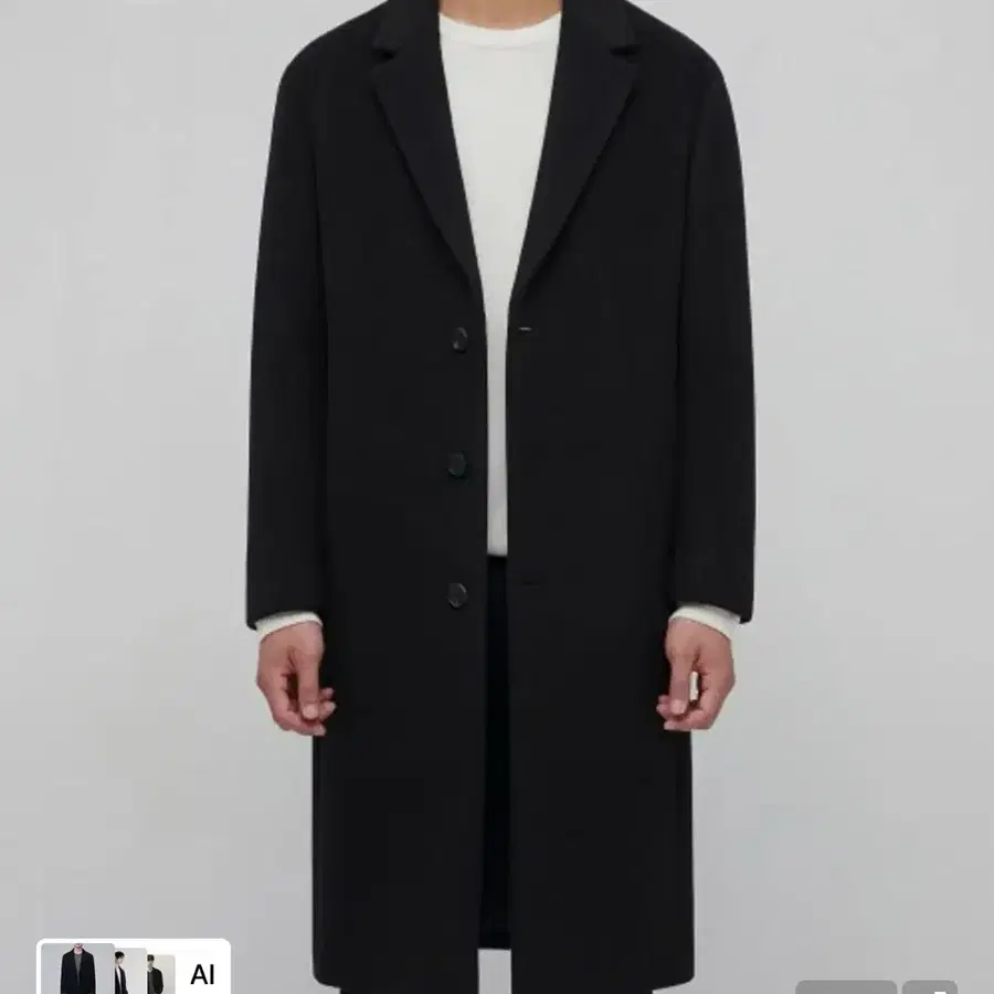 무탠다드 캐시미어 블렌드 오버사이즈 싱글 코트 [미드나잇]