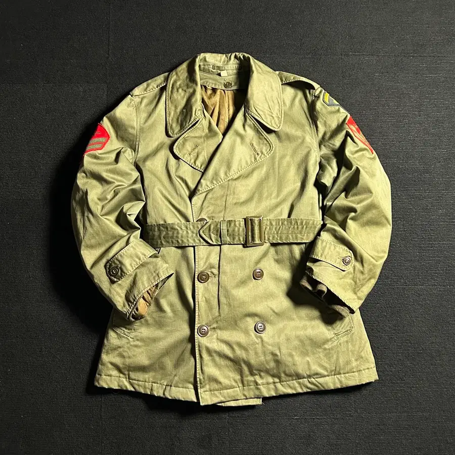 50s US Army OG-107 트렌치 오버 코트 자켓