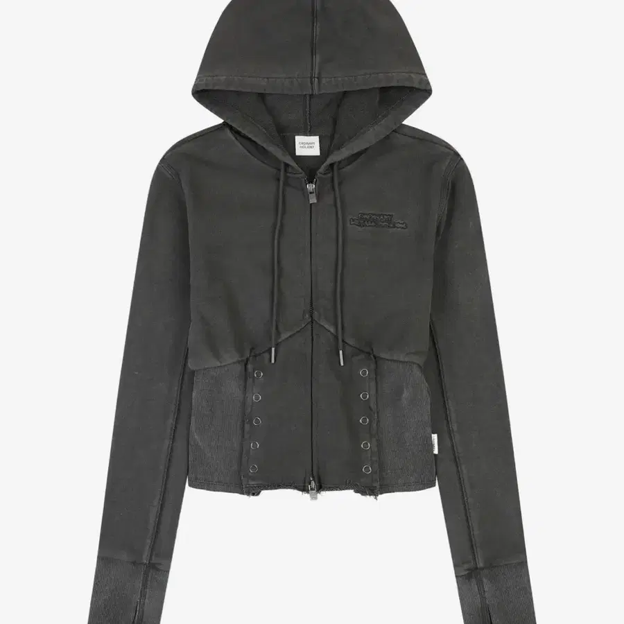 오디너리홀리데이 코르셋 집업 PIGMENT CORSET ZIP-UP JUMPER [CHARCOAL]