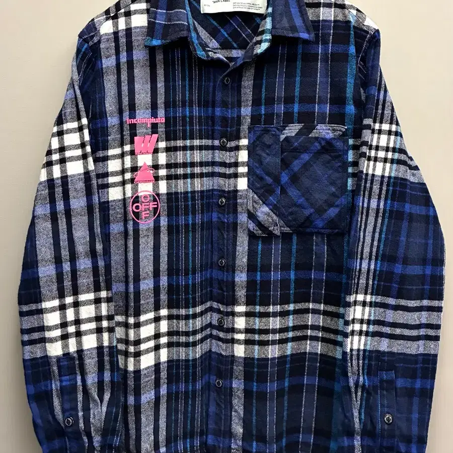 (L/105)Off white 오프화이크 마리아나 데 실바 체크 플란넬셔츠