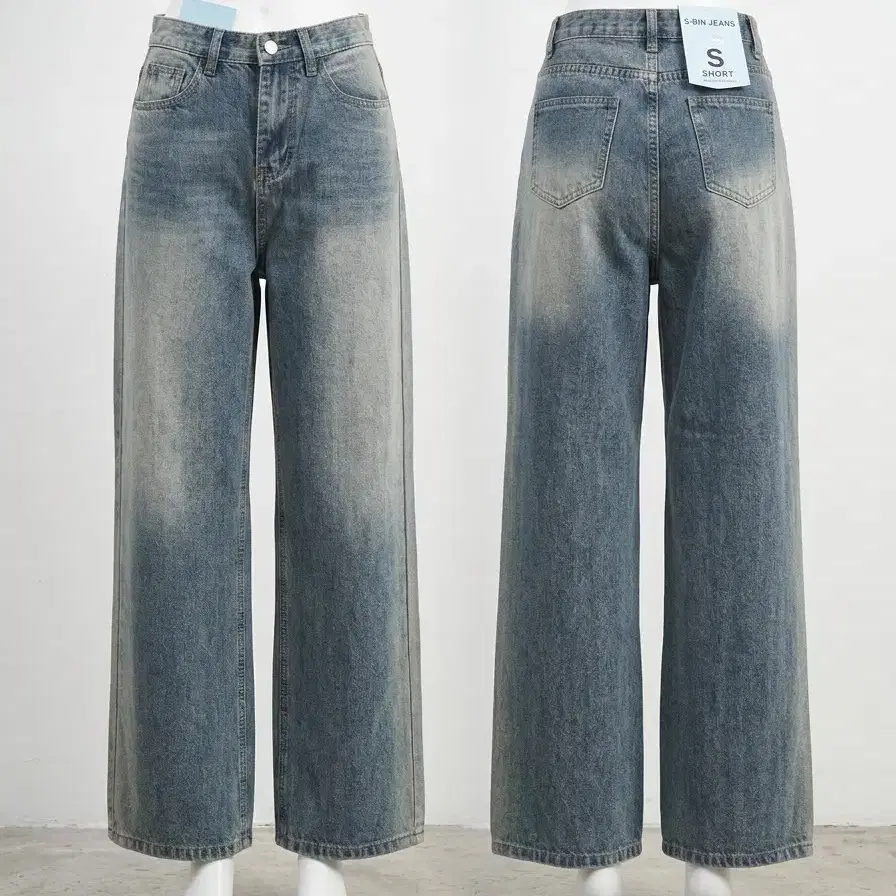 S-BIN JEANS 와이드 데님 팬츠 S 사이즈 25 26인치