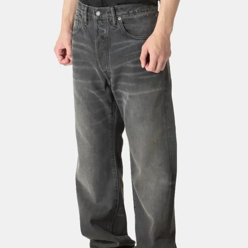 RRL 스트레이트 핏 더스티 블랙 데님 29x30