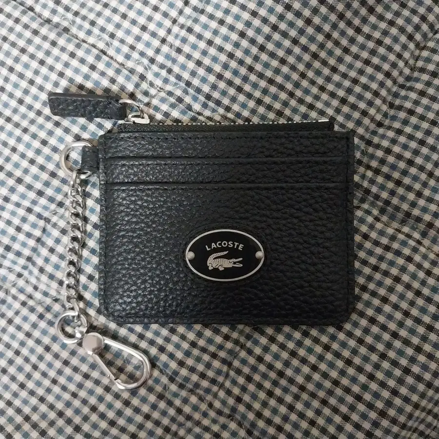 라코스테 오리진 크록 지퍼 체인 카드 지갑 팝니다.